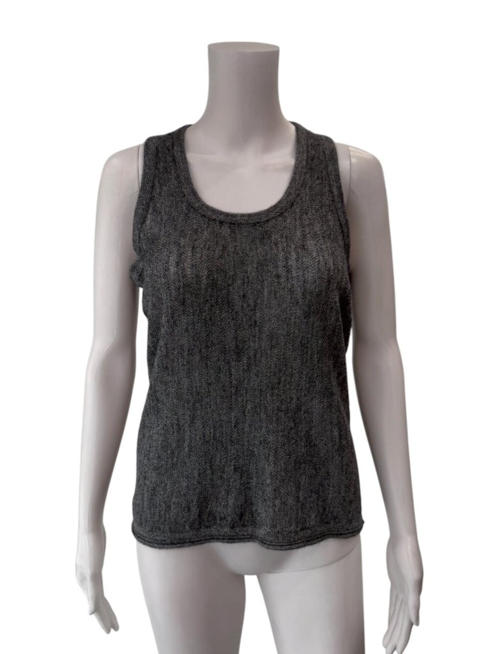 rag & bone Gray Cashmere Scoop Neck Racerback Sheer Tank Top size Small
